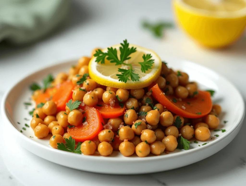 Fresh and Healthy 5-Minute Carrot and Chickpea Salad with Parsley & Lemon