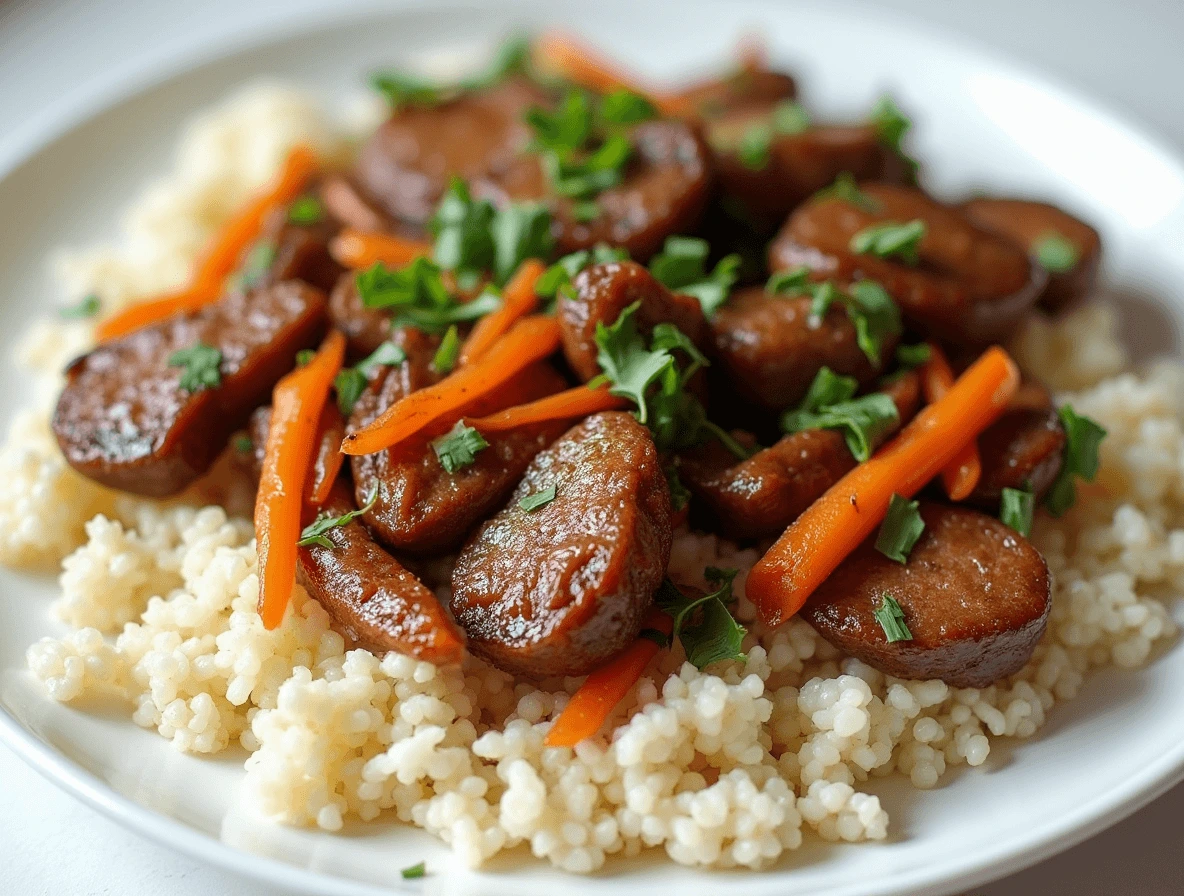 Plated Venison Stir Fry with Vegetables