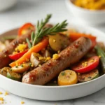 Sheet Pan Maple Dijon Sausage with Roasted Fall Vegetables